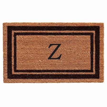 Monogram Door Mat, Natural, Black, 24 in W x 36 in L
